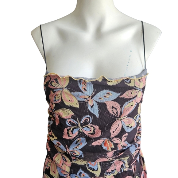 Urban Outfitters Butterfly Print Wild Seam Slip Dress Sz MED Whimsigoth Punk - Picture 4 of 13
